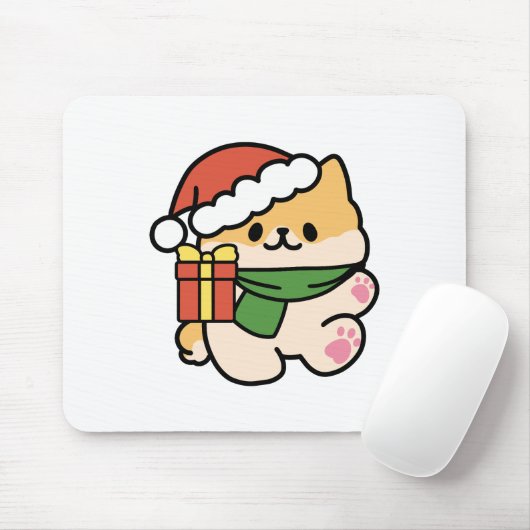 Yappy Howlidays – かわいいクリスマス犬の漫画 マウスパッド (マウス)