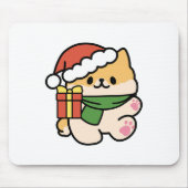 Yappy Howlidays – かわいいクリスマス犬の漫画 マウスパッド (正面)