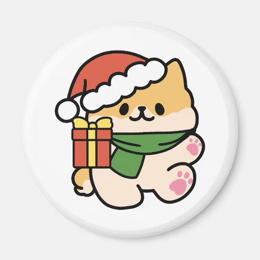 Yappy Howlidays – かわいいクリスマス犬の漫画 マグネット (正面)