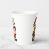 Yappy Howlidays – かわいいクリスマス犬の漫画 紙コップ (左)