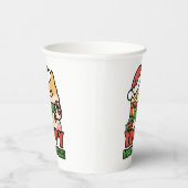 Yappy Howlidays – かわいいクリスマス犬の漫画 紙コップ (右)