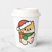 Yappy Howlidays – かわいいクリスマス犬の漫画 紙コップ (裏面)