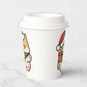 Yappy Howlidays – かわいいクリスマス犬の漫画 紙コップ (右)