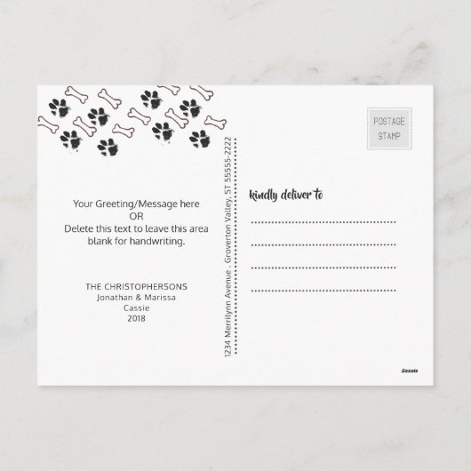 YAPPY HOWLIDAYS |のおもしろい犬の写真 シーズンポストカード (裏面)