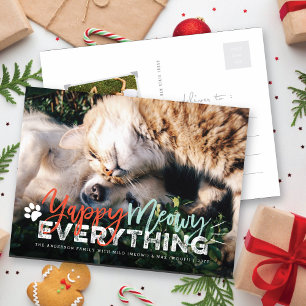 Yappy Meowy Everything Dog and Cat Pet Lover写真 シーズンポストカード