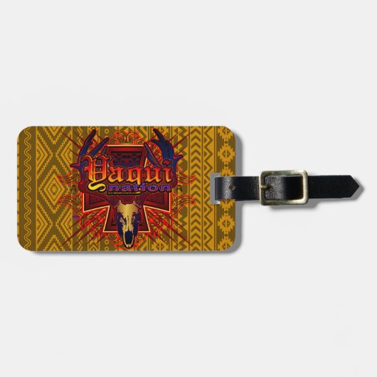 Yaquiの国家のシカのスカルのデザイン ラゲッジタグ (正面横)