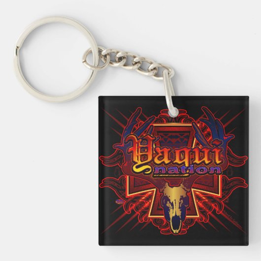 Yaquiの国家のシカのスカルのデザインKeychain キーホルダー (正面)
