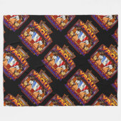 Yaquiの国家の旗のシカのダンサーのデザイン フリースブランケット (正面(横))