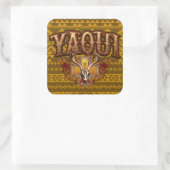 Yaqui鹿の頭蓋骨のステッカーのデザイン スクエアシール (バッグ)