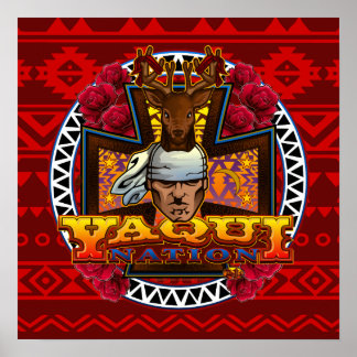 Yaqui Deer Dancerデザインポスター赤 ポスター