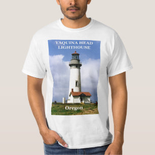 Yaquinaのヘッド灯台、オレゴンのTシャツ Tシャツ