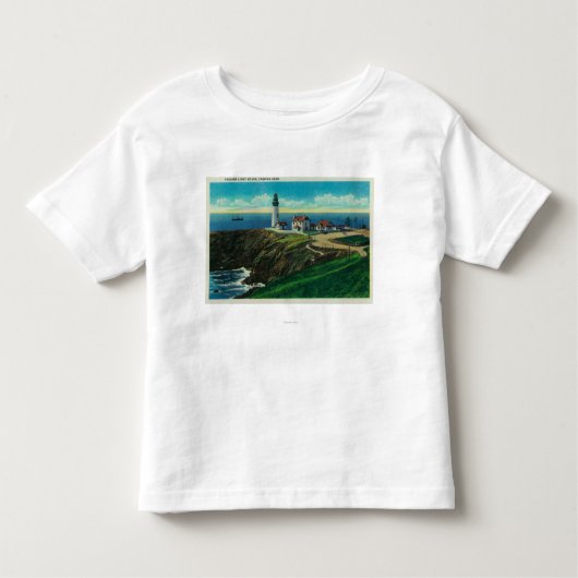 Yaquinaの灯台およびYaquina HeadYaquina、または トドラーTシャツ (正面)