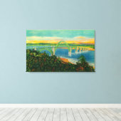 Yaquina Bay BridgeNewport、または キャンバスプリント (インサイチュ (ウッドフロア))