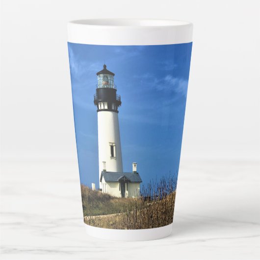 Yaquina Head Light house, Newport，オレゴン カフェラテマグ (正面)