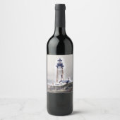 Yaquina Head Light house Newport,オレゴン ワインラベル (正面)