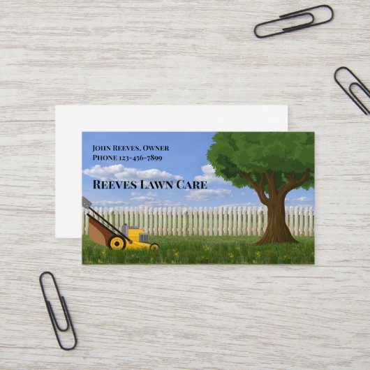 Yard Lawncare Landscaping Service Business Card 名刺 (正面/裏面インサイチュ)