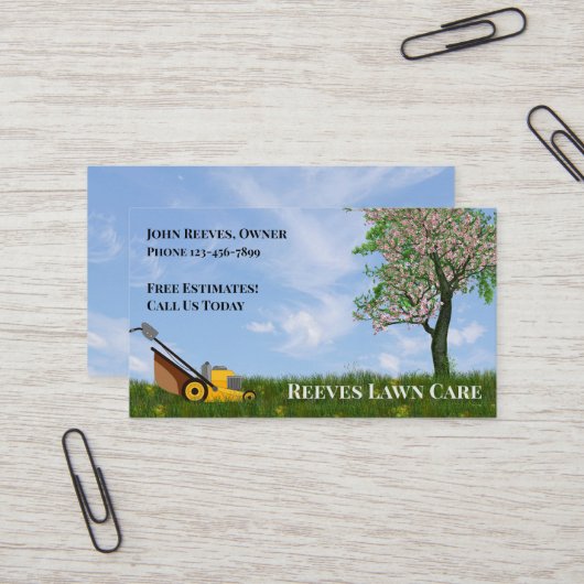 Yard Lawncare Landscaping Service Business Card 名刺 (正面/裏面インサイチュ)