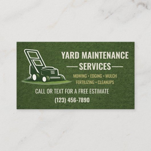 Yard Maintenance Services Business Card 名刺 (正面)