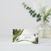 Yard Work Gardner Lawn Care Business Card 名刺 (スタンド正面)
