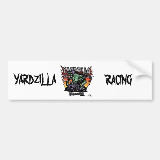 Yardzillaの紫色ロゴのゆとり無し バンパーステッカー (正面)