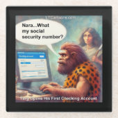 Yarg’s First Login: Banking Like a Caveman ガラスコースター (正面)