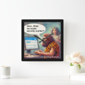 Yarg’s First Login: Banking Like a Caveman スクエア壁時計 (ホーム)