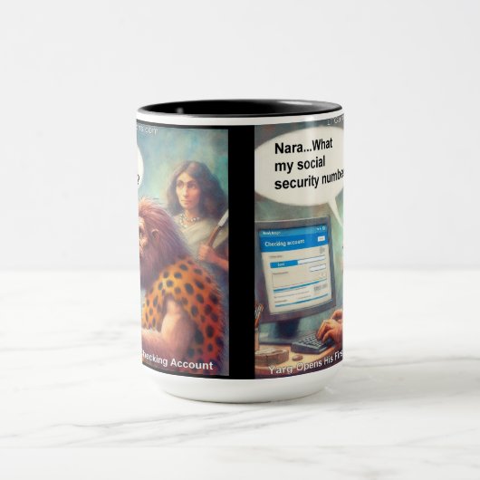 Yarg’s First Login: Banking Like a Caveman マグカップ (中央)