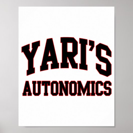 Yaris Autonomics ソフトボールチームTシャツ ポスター (正面)