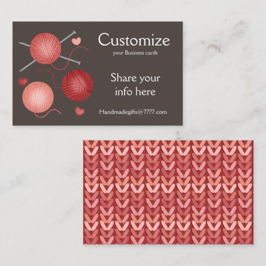 Yarn/Crochet/編み物名刺 名刺 (正面/裏面)