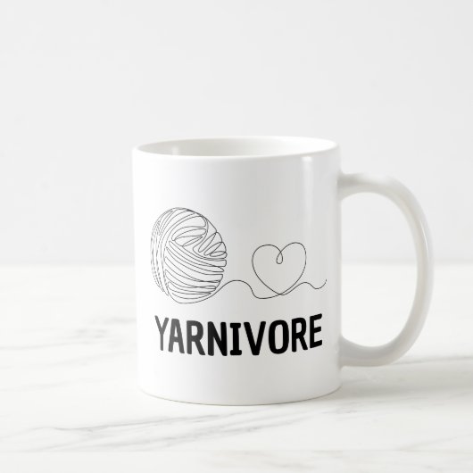 Yarnivore, Funny Knitting & Knitter Gift コーヒーマグカップ (右)