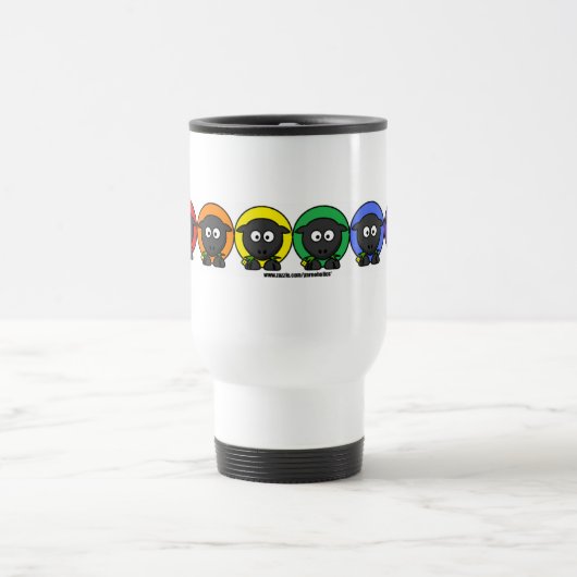 Yarnoholicsの匿名の柔らかい虹のヒツジ トラベルマグ (中央)