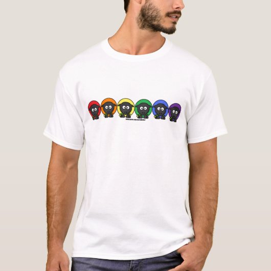 Yarnoholicsの匿名の柔らかい虹のヒツジ Tシャツ (正面)