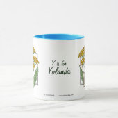 Yarrowの花のアルファベットのためのY マグカップ (中央)