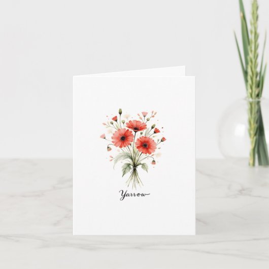 Yarrow Floral  Blank Note Card ノートカード (正面)