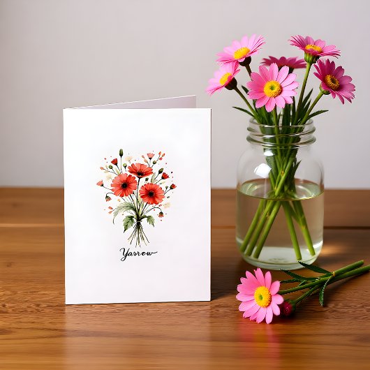Yarrow Floral  Blank Note Card ノートカード