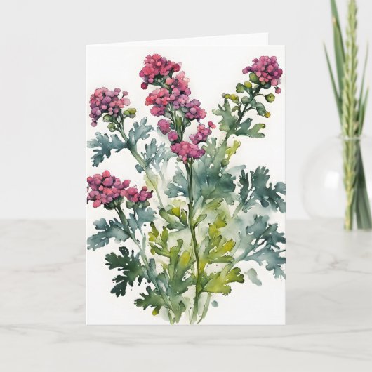 Yarrow - Watercolor flowers カード (正面)