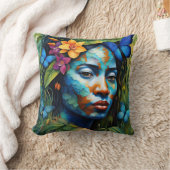 "Yarumi"蘭の精神 – アマゾニアの女性 クッション (ブランケット)