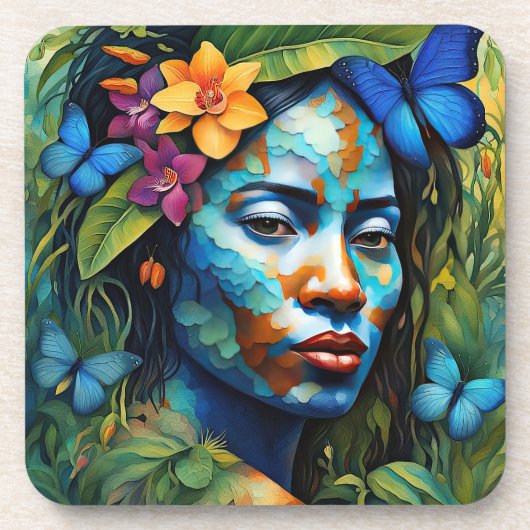 "Yarumi"蘭の精神 – アマゾニアの女性 コースター (正面)