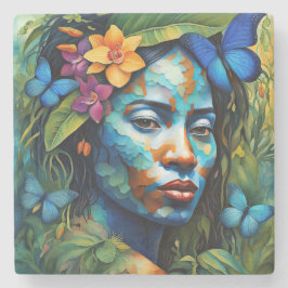 "Yarumi"蘭の精神 – アマゾニアの女性 ストーンコースター