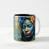 "Yarumi"蘭の精神 – アマゾニアの女性 ツートーンマグカップ (正面右)