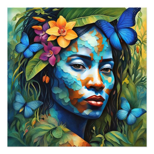 "Yarumi"蘭の精神 – アマゾニアの女性 フォトプリント (正面)