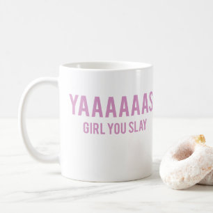 Yasの女の子ピンクのプリントのマグを殺害します コーヒーマグカップ