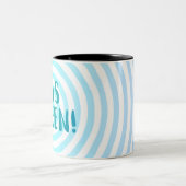 Yasの女王!  青い円パターンコップ ツートーンマグカップ (中央)