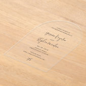 YasminエレガモダンントウェディングSave the Date アクリル招待状 (レイダウン)