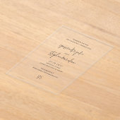 YasminエレガモダンントウェディングSave the Date アクリル招待状 (レイダウン)