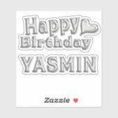 Yasmin Happy Birthday silver Aufkleber Sticker シール (シート)