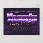 Yasmin Name Vorname lila Postkarte Geburtstag ポストカード (正面)