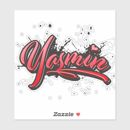 Yasmin red Heart Graffiti Aufkleber Sticker シール (シート)