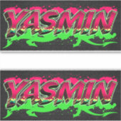 Yasmin Vorname Name Graffiti Aufkleber Sticker シール (正面)