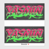 Yasmin Vorname Name Graffiti Aufkleber Sticker シール (シート)